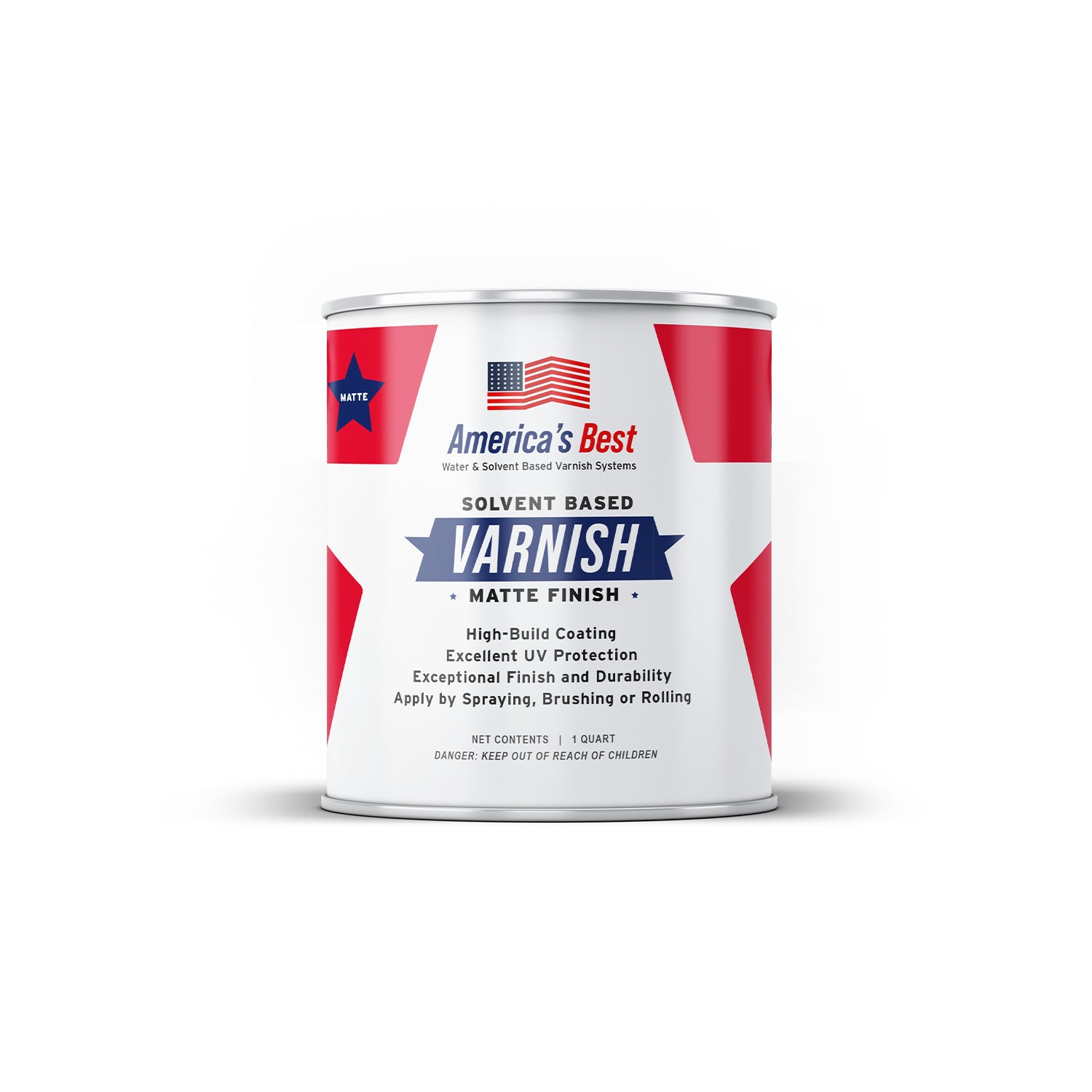 1 quart America's Best Solve Based Spar Varnish Matte finish can